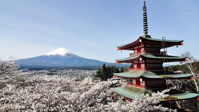 Pagoda tample at mount fuji